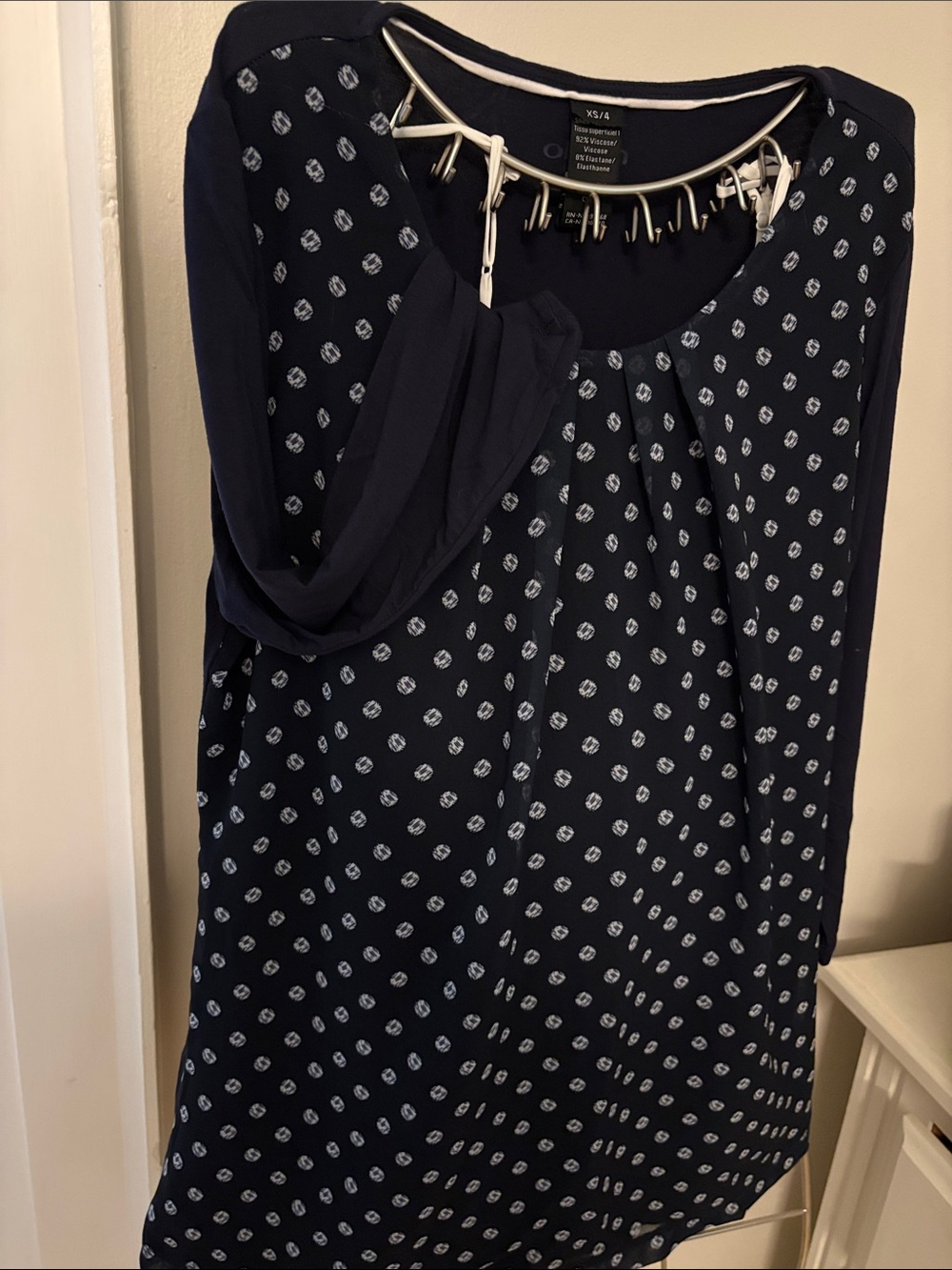 Olsen Europe navy blue 3/4 sleeve dress top
